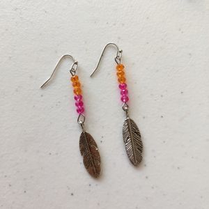 3 for $10 - Pink orange earrings